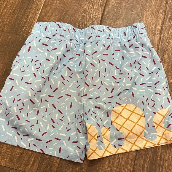 Baseball Drip Ice Cream Print Shorts Youth Size 7-8 Blue Athletic - Picture 4 of 4